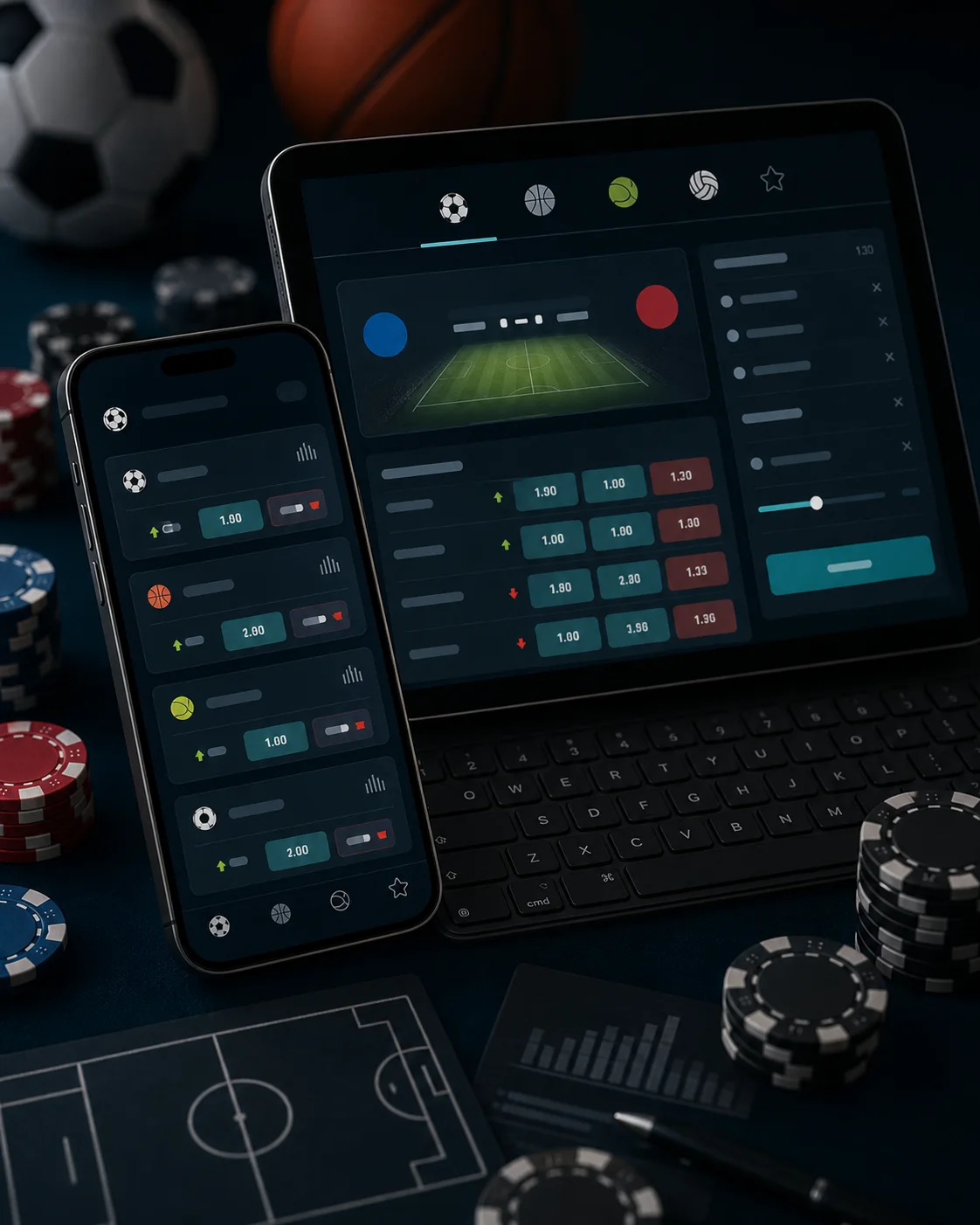 Efendi Casino spor bahisleri rehberi için oran ve kupon kontrolünü anlatan cihaz görseli.